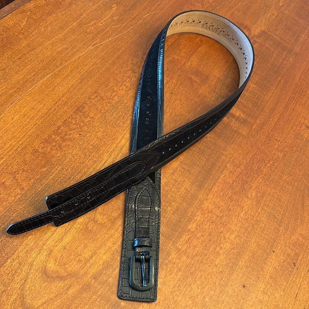 Beautiful Tanner Italian Embossed Leather and Suede Belt